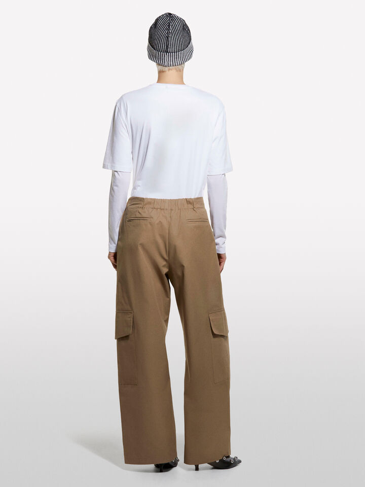 Calças cargo bege com pregas - calças joggers para mulher - Bege | Sisley image number 2
